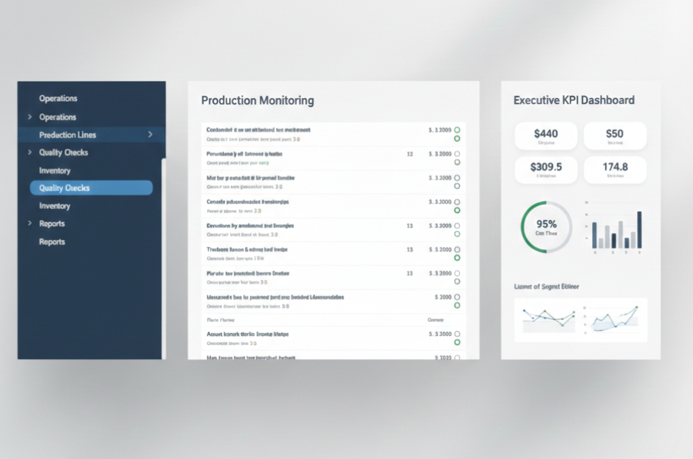 Operational multi panel interface (illustrative)